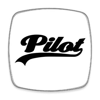 pilot - Viereckiger Kühlschrankmagnet - Weiß - Vorne
