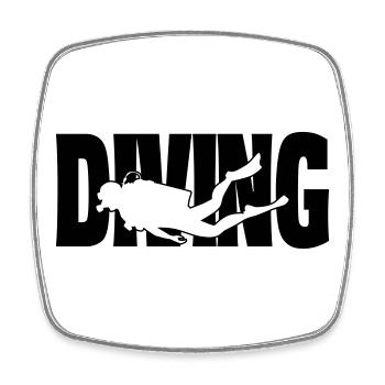 diving II - Viereckiger Kühlschrankmagnet - Weiß - Vorne