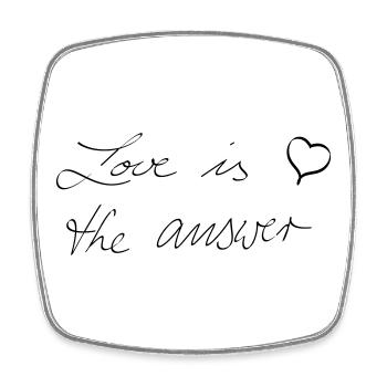 L'amour est la réponse - © roil - Magnet carré - blanc - Devant