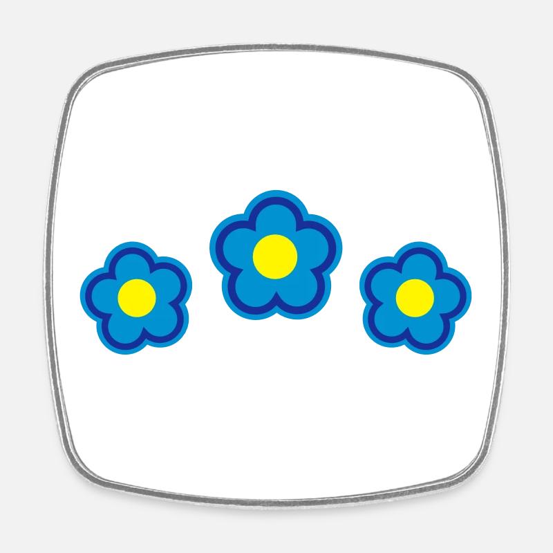 floral summer spring - Square fridge magnet - white