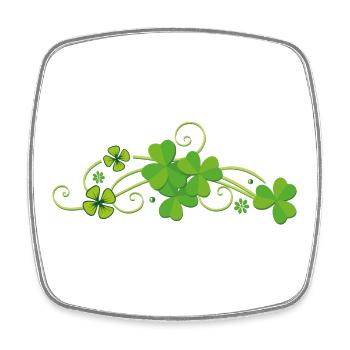 Trèfle chanceux trèfle Saint Patrick St-Sylvestre - Magnet carré - blanc - Devant