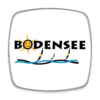 Bodensee - Sonnen T-Shirt - Viereckiger Kühlschrankmagnet - Weiß - Vorne