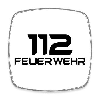 Feuerwehr 112 - Shirt - Viereckiger Kühlschrankmagnet - Weiß - Vorne