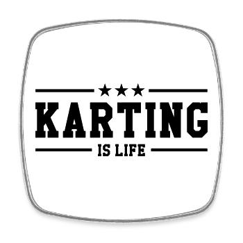 Karting is life - Viereckiger Kühlschrankmagnet - Weiß - Vorne