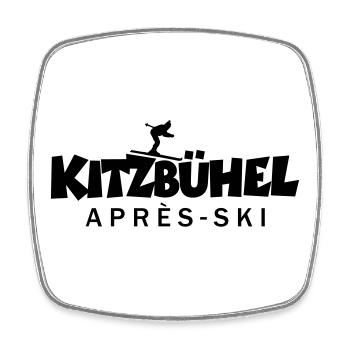 Kitzbühel Après-Ski Skifahrer - Viereckiger Kühlschrankmagnet - Weiß - Vorne