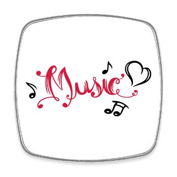 Musik Schrift Musiknoten Herz Musik Festival - Viereckiger Kühlschrankmagnet - Weiß - Vorne