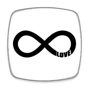 infinite love - valentine - Square fridge magnet - white - Front