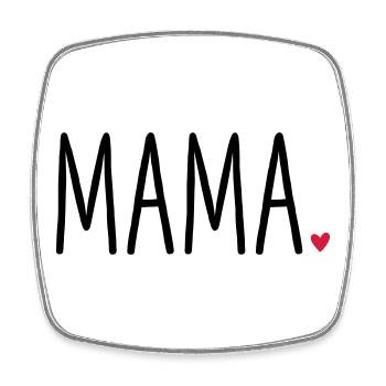 Mom Heart - Gift Mother's Day Child Love - Square fridge magnet - white - Front