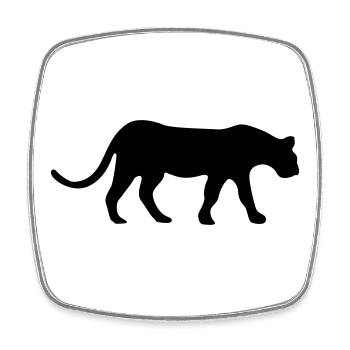 Jaguar - Viereckiger Kühlschrankmagnet - Weiß - Vorne