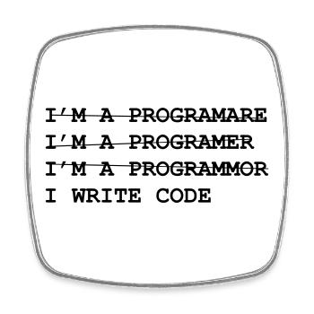 Geek - Développeur - Informatique - Magnet carré - blanc - Devant