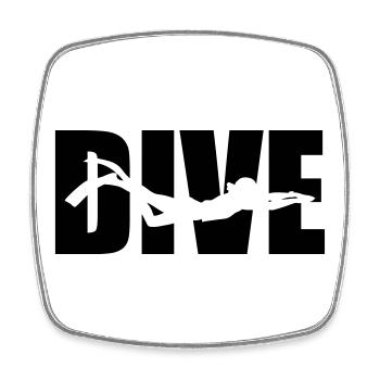 Dive - Viereckiger Kühlschrankmagnet - Weiß - Vorne
