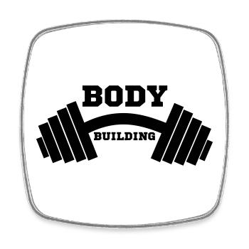 culturiste, musculation,fitness,entraînement,bête - Magnet carré - blanc - Devant