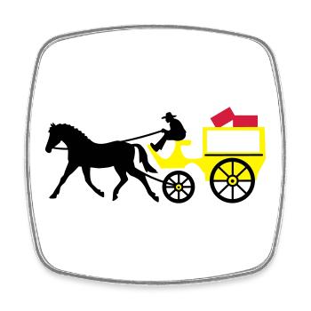 postkutsche post transport - Viereckiger Kühlschrankmagnet - Weiß - Vorne