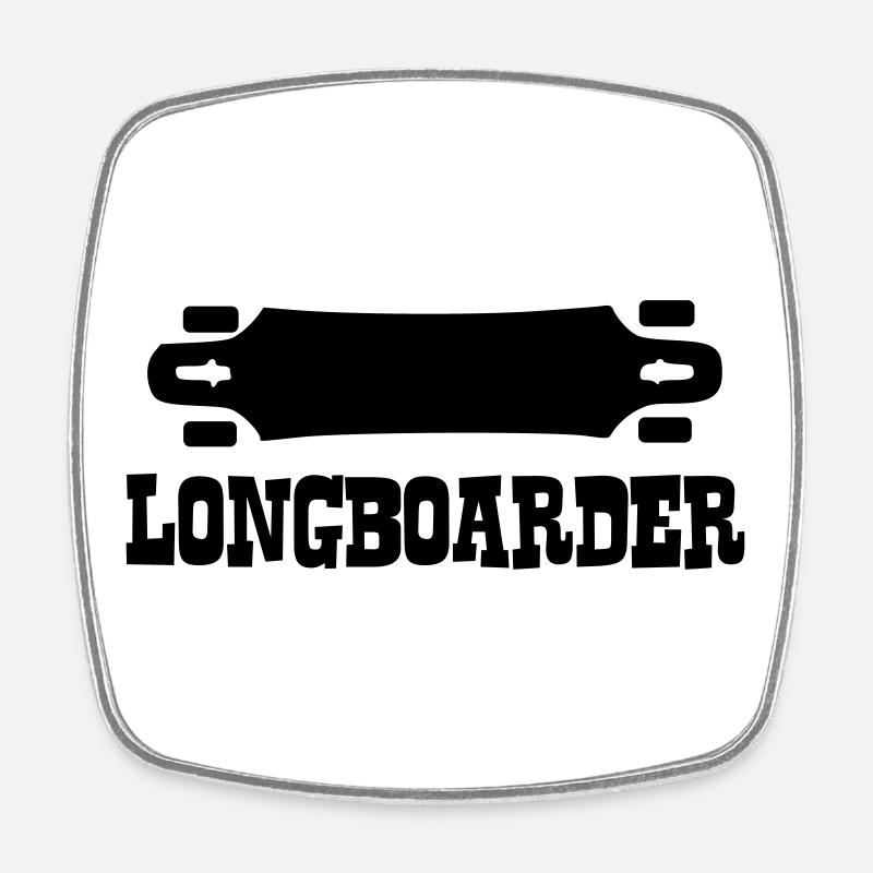 Longboard,Longboarder,Skateboard,Skate,Skater - Viereckiger Kühlschrankmagnet - Weiß