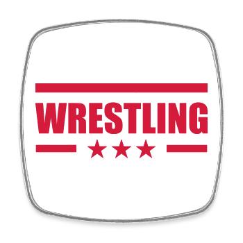 Wrestling - Magnet carré - blanc - Devant
