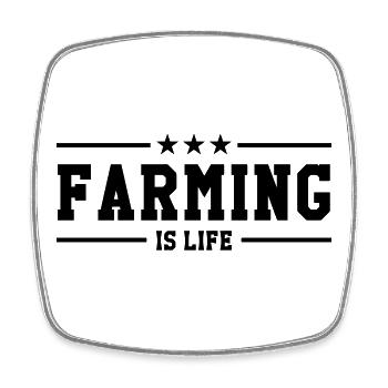 Farming is life - Square fridge magnet - white - Front