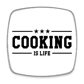 Cooking is life - Viereckiger Kühlschrankmagnet - Weiß - Vorne