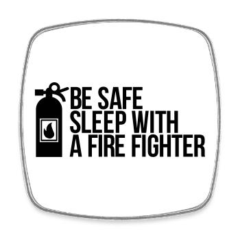 fire fighter - Square fridge magnet - white - Front