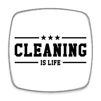 Cleaning is life ! - Square fridge magnet - white - Front
