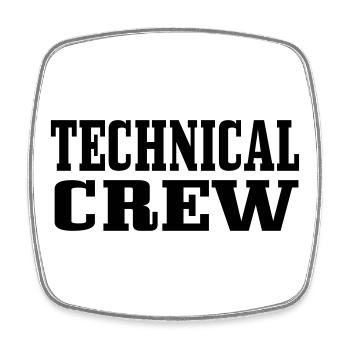Technische Crew 1 - Viereckiger Kühlschrankmagnet - Weiß - Vorne