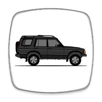 Discovery 2 Black - Square fridge magnet - white - Front