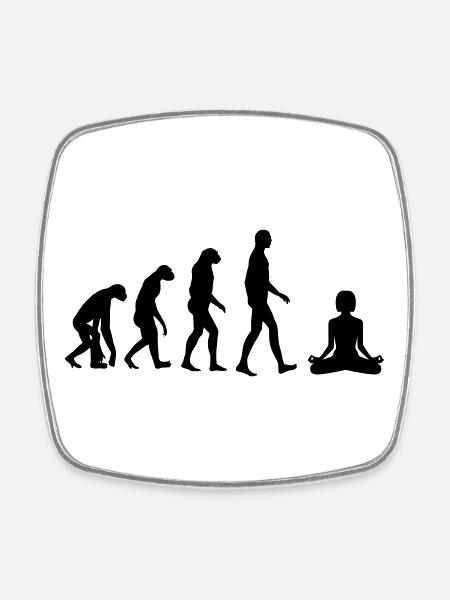 Yoga / Yogi / Bouddhisme / Bouddhiste - Magnet carré - blanc