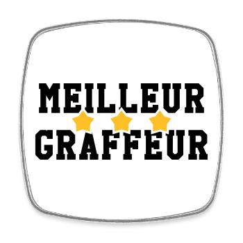 Graffiti / Tag / Writer / Street Art - Viereckiger Kühlschrankmagnet - Weiß - Vorne