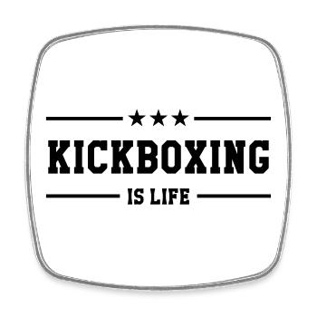 Kickboxen / Kickboxing / Kickboxer / Kick Boxing - Viereckiger Kühlschrankmagnet - Weiß - Vorne