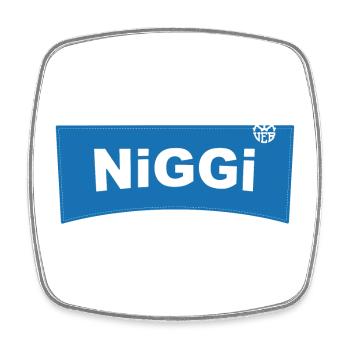 Niggi - Viereckiger Kühlschrankmagnet - Weiß - Vorne