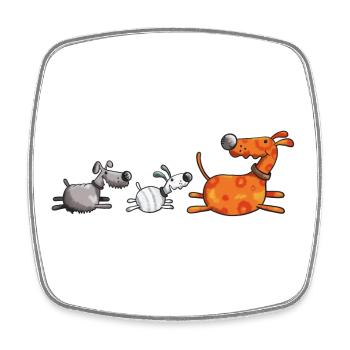 Three funny dogs - dog - team - gift - cartoon - Square fridge magnet - white - Front