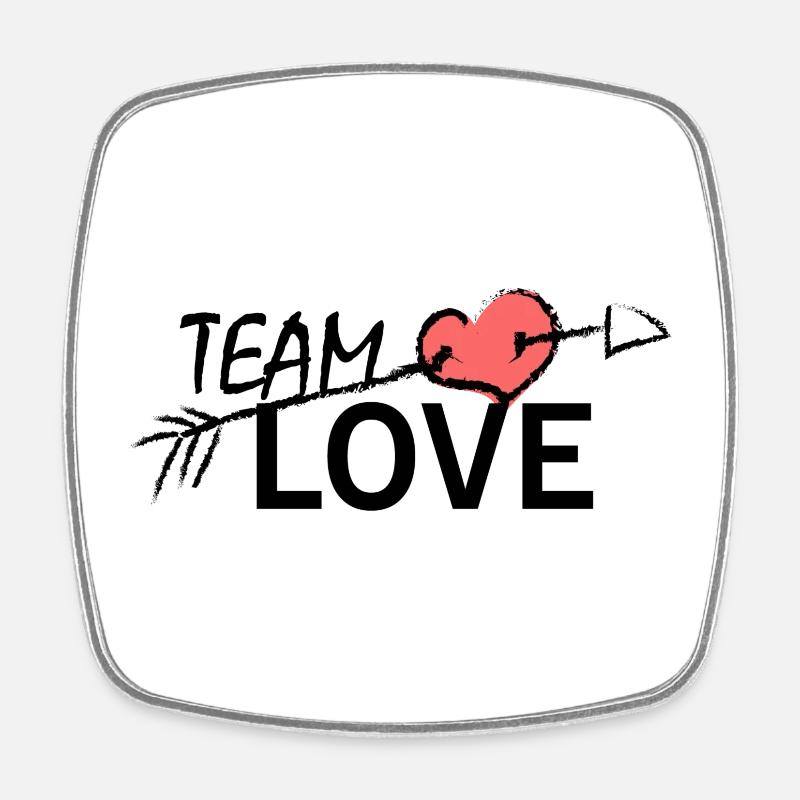 Team Love - Square fridge magnet - white