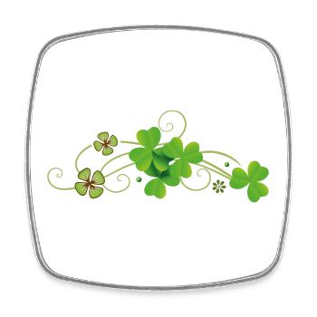 St Patricks Day. Realistic Shamrocks. Irish Day. - Square fridge magnet - white - Front