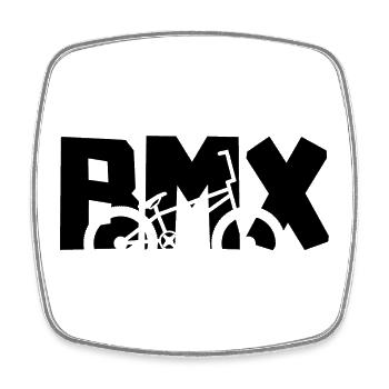 T-shirt BMX Freestyle pour enfants et riders - Magnet carré - blanc - Devant