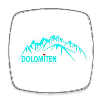 Dolomiten Bergpanorama Illustration - Viereckiger Kühlschrankmagnet - Weiß - Vorne