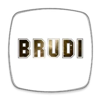 Brudi - Viereckiger Kühlschrankmagnet - Weiß - Vorne