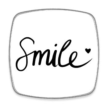 Smile! - Viereckiger Kühlschrankmagnet - Weiß - Vorne
