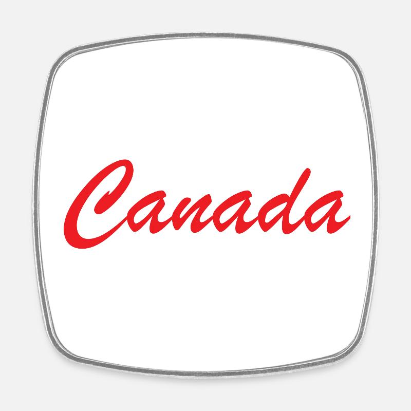 Canada Script Lettering Red - Square fridge magnet - white