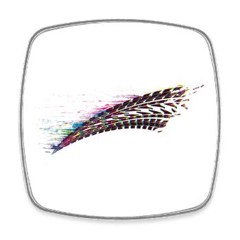 colorful car tire tread brake track graffiti - Square fridge magnet - white - Front