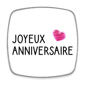HAPPY BIRTHDAY.JOYEUX ANNIVERSAIRE. ANNIVERSAIRE. - Magnet carré - blanc - Devant