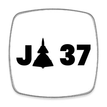JA 37 Viggen - Magnet carré - blanc - Devant