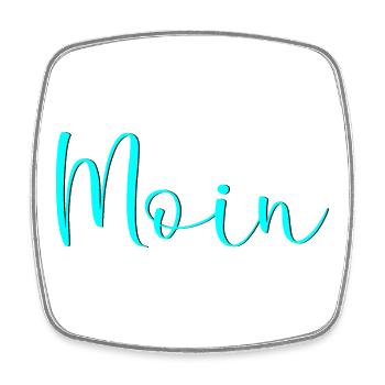 MOIN - Viereckiger Kühlschrankmagnet - Weiß - Vorne