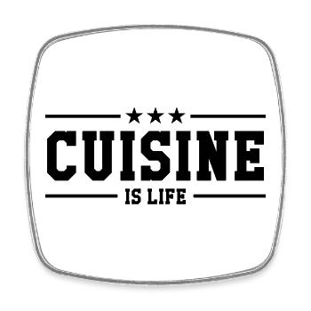 Kitchen is life - Square fridge magnet - white - Front