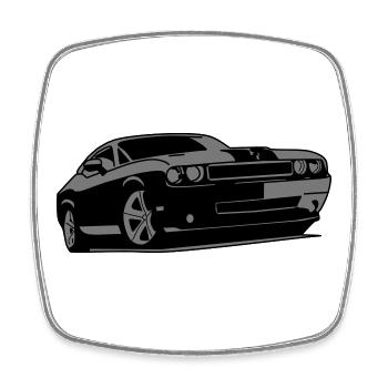 Classic muscle car - Square fridge magnet - white - Front
