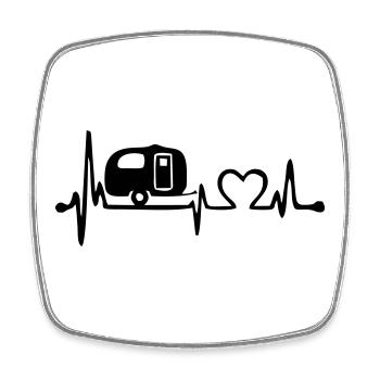 my heart for caravans - Square fridge magnet - white - Front