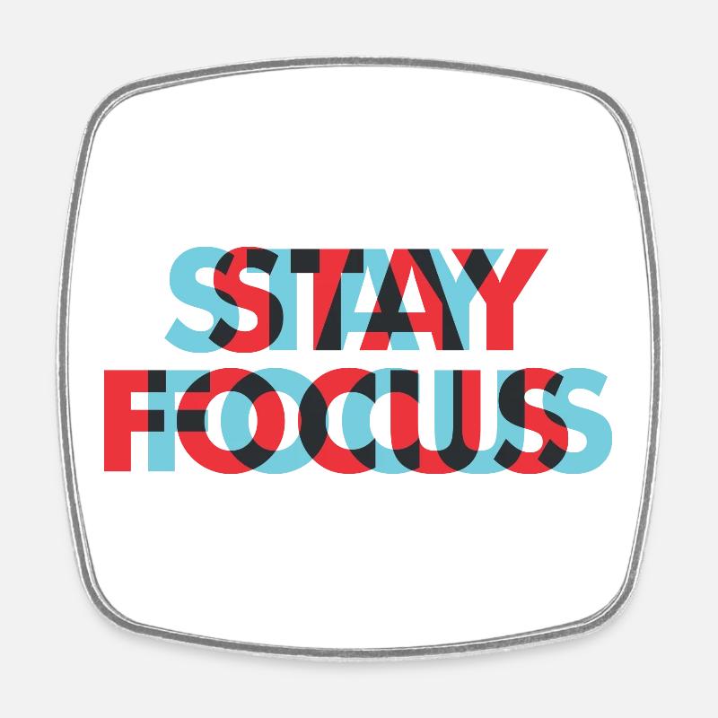 Stay Focused Geometric Duo - Square fridge magnet - white