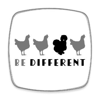 Be Different - Viereckiger Kühlschrankmagnet - Weiß - Vorne
