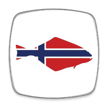Halibut Norway for anglers who fish in the fjord - Square fridge magnet - white - Front