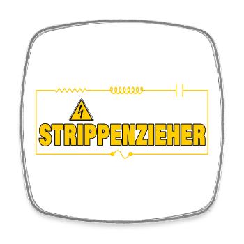 STRIPPENZIEHER - Viereckiger Kühlschrankmagnet - Weiß - Vorne