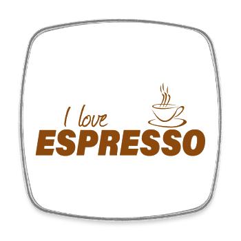 I LOVE ESPRESSO - Viereckiger Kühlschrankmagnet - Weiß - Vorne
