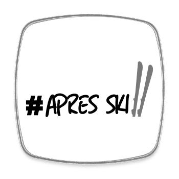 Ski Apres - Viereckiger Kühlschrankmagnet - Weiß - Vorne